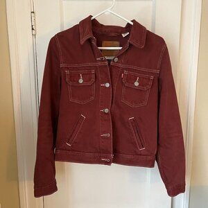 Levi's Utility Original Trucker Jacket Red Garment Dye - Medium